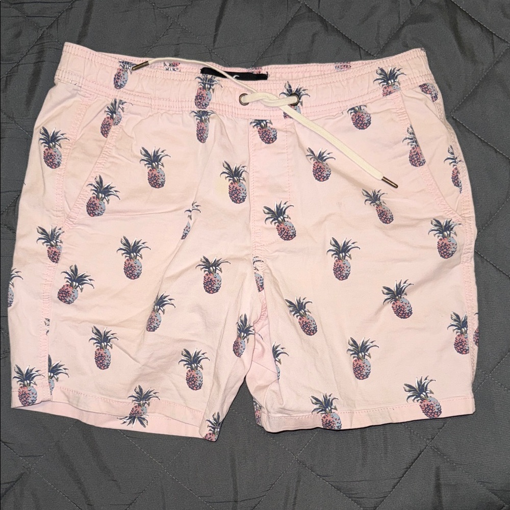 Hollister Light Pink Pineapple Swim Trunks